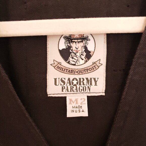 USA Army Paragon Military Black Button Down V Neck Pockets Demin Vest Medium - Picture 2 of 16